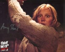 Friday the 13th horror movie actress Amy Steel signed 8x10 photo. Good condition. All autographs