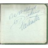 Dickie Valentine signed autograph album page, back page with hard back from book with biography