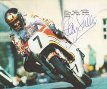 Barry Sheene Motorcycle legend signed inside TV Sports book. Signed on action photo. Good condition.