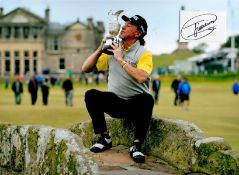 Golf, Miguel Angel Jiménez signed and mounted colour presentation photograph, approx 12x16.