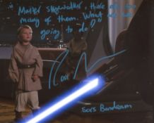 Star Wars 8x10 movie photo signed by actor Ross Beadman who has also added his line from that scene,