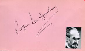 Roger Delgado signed 6x4 album page. Roger Caesar Marius Bernard de Delgado Torres Castillo