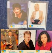 Collection of 5 GMTV Presenters Signatures on GMTV Cards. Signatures include Andrew Castle, Lorraine