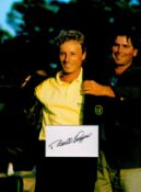 Golf, Bernhard Langer signed and mounted colour presentation photograph, approx 12x16. Pictured as