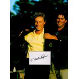 Golf, Bernhard Langer signed and mounted colour presentation photograph, approx 12x16. Pictured as