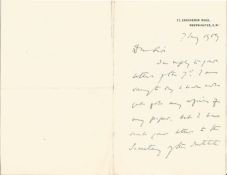 John Chalmers 1909 handwritten letter. This popular and influential Scottish theologian was a