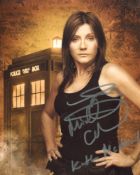 Doctor Who 8x10 scene photo signed by actress Michelle Collins who also played Cindy Beale in