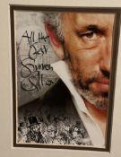 Actor Simon Callow Hand signed 6x4 Photocard in brown wooden Frame measuring 14x11 Overall. He was