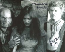 Frankenstein horror movie photo signed by Bond girl Madeline Smith and actor Philip Voss. Good
