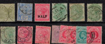 Natal Pre 1936 14 Stamps On Stockcard. Good condition. We combine postage on multiple winning lots