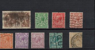 GB GV 9 Stamps On Stockcard. Good condition. We combine postage on multiple winning lots and can