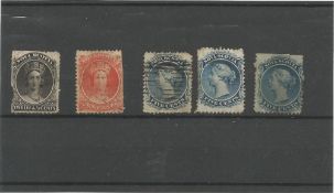 Nova Scotia pre 1936 stamps on stockcard. 5 stamps. Good condition. We combine postage on multiple