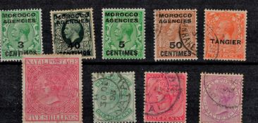 Morocco Agencies , Natal Pre 1936 9 Stamps. Good condition. We combine postage on multiple winning