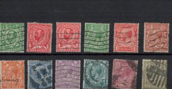 GB GV 12 Stamps On Stockcard. Good condition. We combine postage on multiple winning lots and can