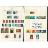 GB stamp collection over 9 loose album pages. Ranging between 1968-1970. 100, stamps. Good. Good