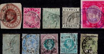 Stockcard British Common Wealth old stamps Includes Malta, Cyprus, South Africa and more. Good
