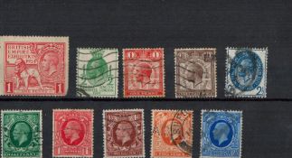 GB GV 10 Stamps On Stockcard. Good condition. We combine postage on multiple winning lots and can