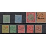 Antigua 9 old Stamps on Stockcard. Good condition. We combine postage on multiple winning lots and