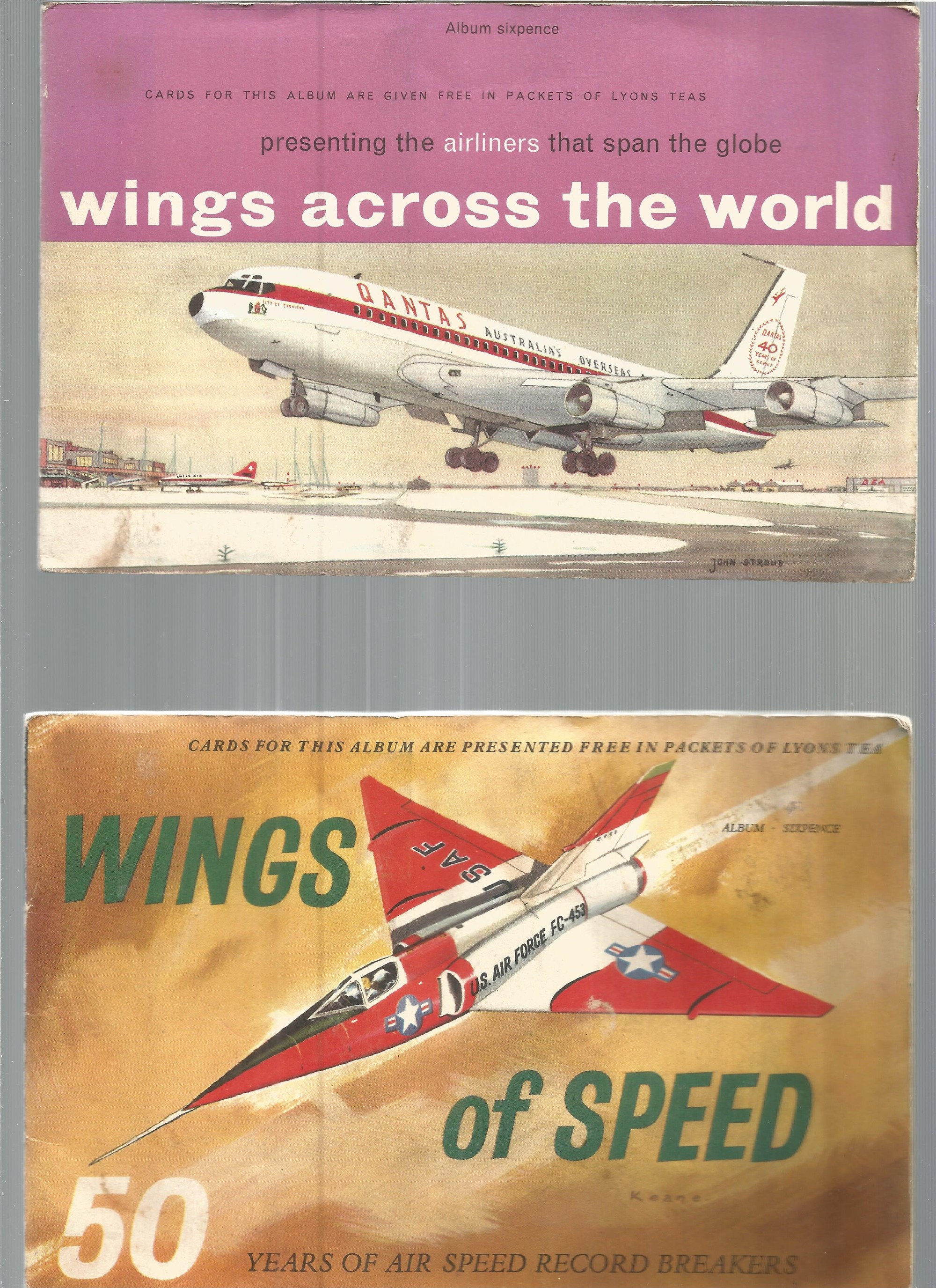 4 x Complete Tea Card Albums - Wings Across The World And Wings Of Speed By J. Lyons and Co, - Image 4 of 4