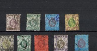 Hong Kong 9 Stamps KEV II On Stockcard. Good condition. We combine postage on multiple winning