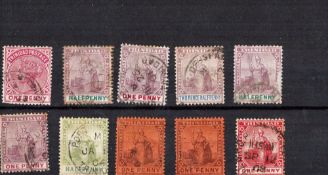 Trinidad 1901 10 Stamps. Good condition. We combine postage on multiple winning lots and can ship