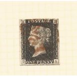 GB 1d black stamp with 3 good margins. Cat value £350. Good condition. We combine postage on. Good