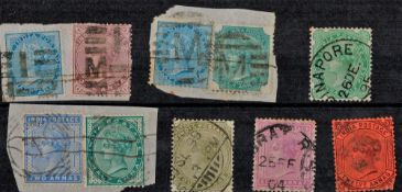 India Pre 1892 10 Stamps On Stockcard. Good condition. We combine postage on multiple winning lots