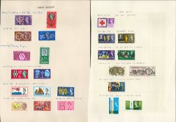 GB stamp collection on 3 album pages. 1958/1965 graphite lined, parliamentary conference and more.