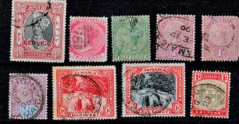 Jaipur State , Jamaica All Pre 1903 9 Stamps. Good condition. We combine postage on multiple winning