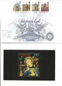 4 x Stamps Presentation Cards 1 x UEFA 50th Anniversary First Day Cover, 1 x Christmas 1984 And 2