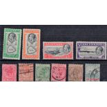 Ascension , Barbados , Bahamas 10 Old Stamps on Stockcard. Good condition. We combine postage on