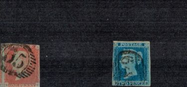 GB Imperfs 1841 1p Brown 1841 2p Blue Stamps On Stockcard. Good condition. We combine postage on