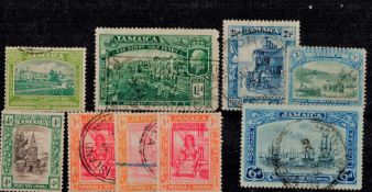 Pre 1936 Jamaica 9 Stamps On Stockcard. Good condition. We combine postage on multiple winning