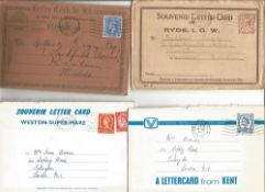 4 x Souvenir Letter Cards 1933-67 Cowes, Ryde, Kent, Weston-Super Mare. Good condition. We combine