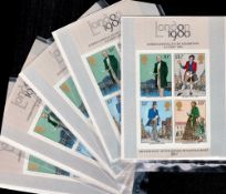 GB 50 2nd Miniature Sheets London 1980 Face Value £25. Good condition. We combine postage on