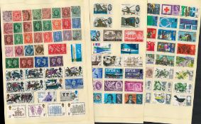 8 Pages of GB Mint stamps , Med Mainly early QEI , GVI. Good condition. We combine postage on