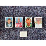 Labels with coloured photos of footballers mainly 1960's and 70's. Showing players from all clubs