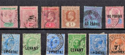 Prior 1936 Leeward Island , Levant 12 Stamps On Stockcard. Good condition. We combine postage on