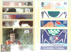 21 PHQ Cards Gilbert and Sullivan, National Trust, Channel Tunnel, Swans, Football Legends, Europa