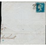 GB free font dated 5/4/1854. Letter with postmark and franked. 2nd blue imperf. Stamp catalogues.