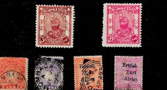 6 Stamps Very Old , Valuable lot Bilawal State , British East Africa On Stockcard. Good condition.