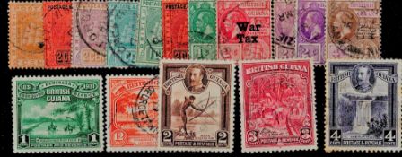 16 Old Stamps from B. Guiana Stockcard. Good condition. We combine postage on multiple winning