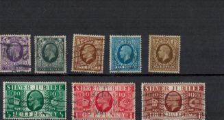 GB GV 8 Stamps On Stockcard. Good condition. We combine postage on multiple winning lots and can