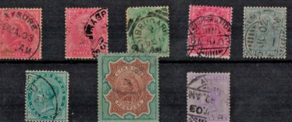India Pre 1900 8 Stamps On Stockcard. Good condition. We combine postage on multiple winning lots