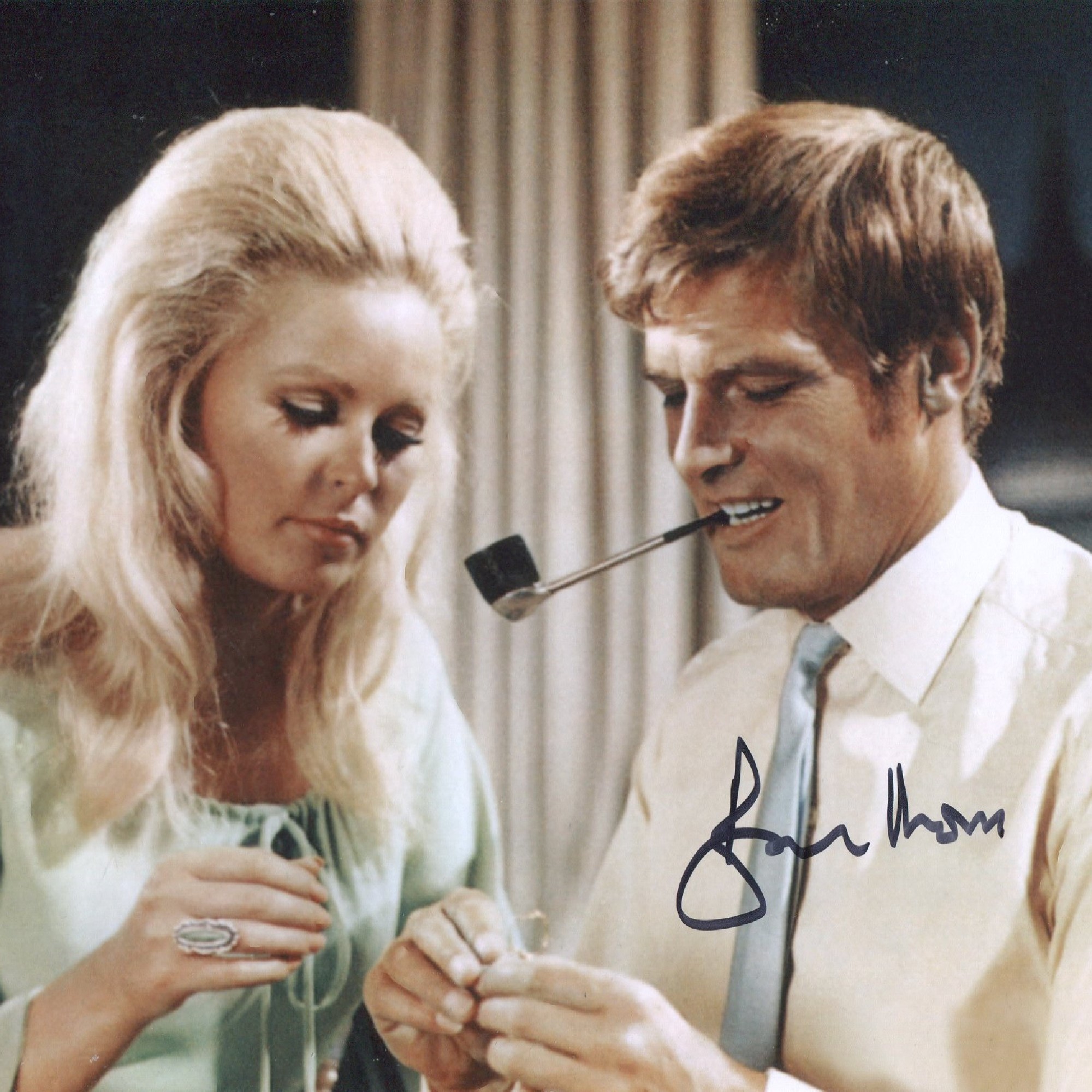 Roger Moore signed 8x10 photo from the TV series 'The saint'. Good condition. All autographs come