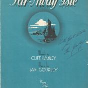 Ian Gourlay signed Far Away Isle music score signed on cover miss spelling of name altered by