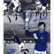 Autographed RANGERS 16 x 12 Montage Edition - Colorized, depicting a superbly produced montage of