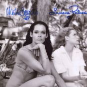 007 James Bond girls Martine Beswick and Luciana Paluzzi signed Thunderball 8x10 photo. Good