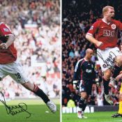 Autographed PAUL SCHOLES 16 x 12 photos x 2 - Col, depicting Manchester United's PAUL SCHOLES