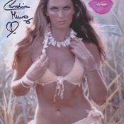 007 James Bond actress Caroline Munro signed 8x10, she has also kissed this to leave a lipstick mark